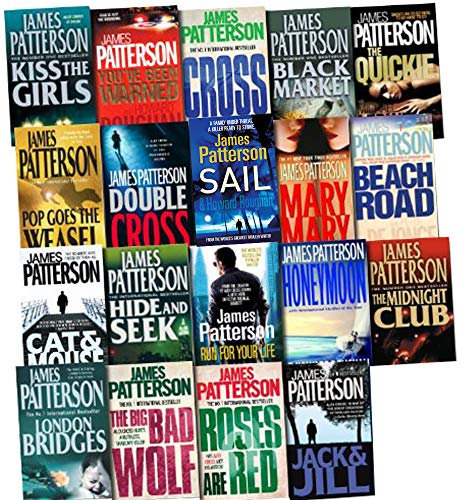 Alex Cross Series Collection James Patterson 20 Books Set (Sail, Beach Road, Black Market, Jack and Jill, Kiss the Girls, Along Came a Spider, Cross, Hide and Seek, Pop Goes The Weasel, The Midnight Club, Double Cross, Cat and Mouse, Mary, Mary, etc)