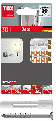TOX Allzweckdübel Deco 6x41 mm + Schraube, 8 Stück, 016701031