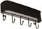 iDesign Twillo Organisateur Servant de Corbeille à Courrier et D'Accroche-Clés, Rangement Mural en Métal et Plastique pour Couloir, Noir Mat