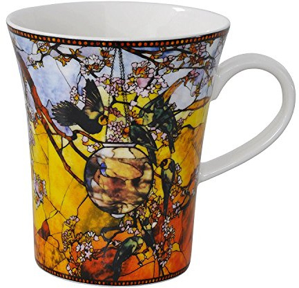 Goebel Becher, Tasse Louis Comfort Tiffany Sittiche H. 11cm 300ml Porzellan