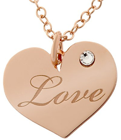 Orphelia Damen-Kette mit Anhänger Fantasie teilvergoldet Zirkonia transparent Rundschliff 45 cm-ZK-7186/RG