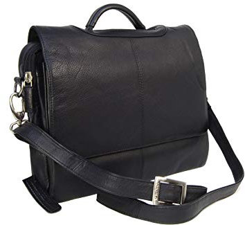 VISCONTI - Maletín de Trabajo - Bolso Portadocumentos Mujer - Bolso de Mano de Piel con Correa Desmontable y Ajustable - Alfie 659 - Negro