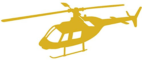 Samunshi® Hubschrauber Aufkleber 10 x 4cm goldmetalleffekt