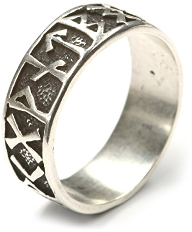 Drachensilber Riesiger Runenring Männer große Größe dicke Finger Schmuck 925 Silber Gr 80 Silberring