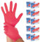 FRANZ MENSCH 1000x Hygostar Einweghandschuhe Safe Light, Einmalhandschuhe Größe XL, reißfeste Nitrilhandschuhe, puderfrei, latexfreie Gummihandschuhe, Handschuhe Einweg, Rot in S, M, L, & XL