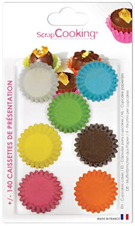 ScrapCooking 5032 Mini Baking Cases +/- 140, Assorted Colours, Food-Safe Paper, Multi-Colour, 13 x 10.5 x 4 cm