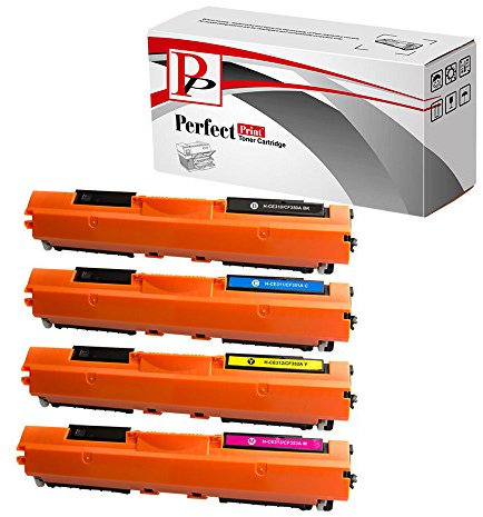 PerfectPrint Compatible Toner Cartridge Replacement for HP Colour LaserJet Pro MFP M176n M177fw CF350A (Black/Cyan/Magenta/Yellow, 4-pack)