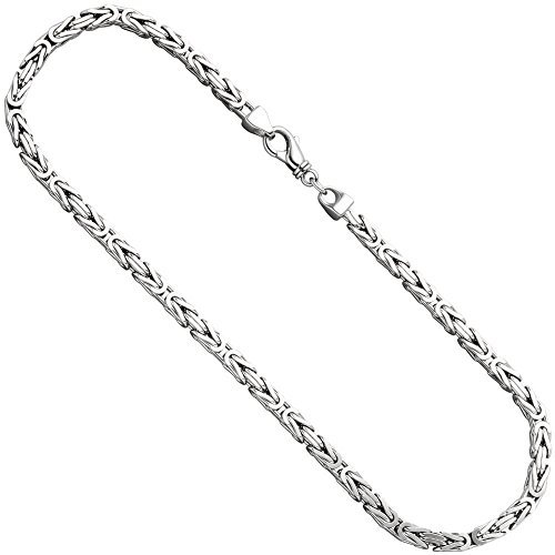 6mm Königskette Halskette Collier aus echtem 925 Silber rhodiniert massiv 50cm