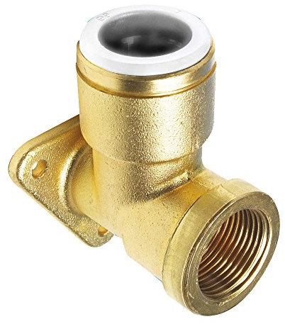 JG Speedfit 22WB Bsp Pack Plate Elbow, Brass, 22 mm 3/4-Inch