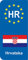 2 Aufkleber Stil Nummernschild Flagge, Hrvatska HR
