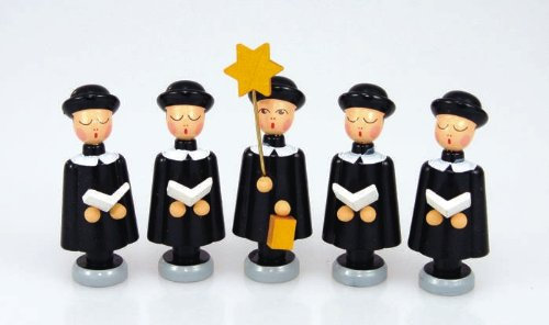 Rudolphs Schatzkiste Holzfiguren 5 Kurrendefiguren schwarz Höhe 4cm NEU Figuren Haus Baum Figur Kirche Erzgebirge Holz Seiffen Weihnachten Spielzeug Dekoration Tischdeko Kurrende