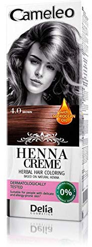Cameleo - Kräuter-Henna-Farbcreme - Braun - Natürlicher Henna-Extrakt & marokkanisches Öl - Semi-Permanent - gleichmäßige, tiefe Farbe - hypoallergen - 75g
