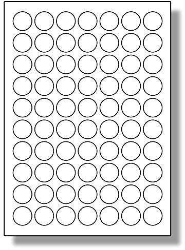 Label Planet® 70 Per Page/Sheet 5 Sheets (350 Transparent Round Sticky Labels) Clear Polyester Circular A4 Gloss Waterproof Printable Pricing Stickers, for Laser Printer, 25 MM Diameter LP70/25R GTP