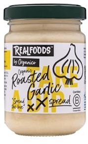 Realfoods by Organico | Organic Roasted Garlic Spread - Bold Italian & Farm-Fresh Flavour from Puglia, 140g