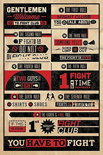 Close Up Fight Club Poster Rules - Kampf Regeln (61 cm x 91,5 cm)