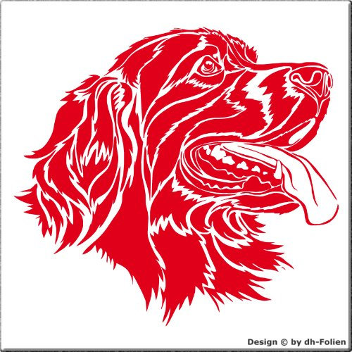 cartattoo4you® AH-00399 | Setter, Kopf | Autoaufkleber Aufkleber Farbe hellrot,in 24 Farben erhältlich,glänzend 26 x 24 cm