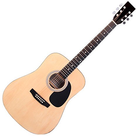 Classic Cantabile WS-10NAT Westerngitarre (Dreadnought, Western akustik, Stahlsaiten, Anfänger & Fortgeschrittene) natur