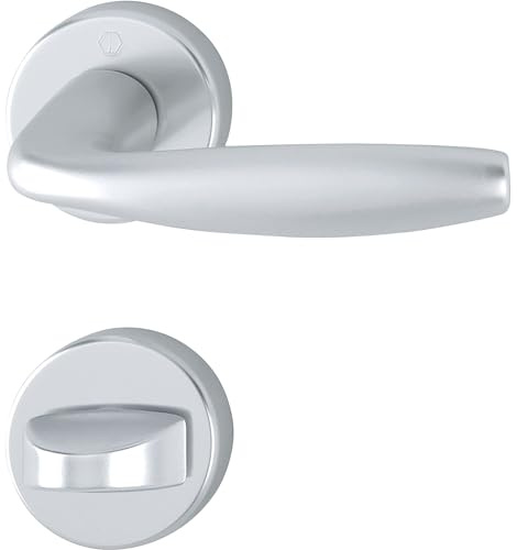Hoppe NewYork Drückergarnitur - Türgriff auf Rosette WC 37 - 42 Alu silber eloxiert