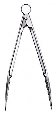 CUISIPRO Mini-Küchenzange | 18 cm | Einhändige Bedienung | gezackte Enden | Verschließbare Zange Küche | Kochpinzette Edelstahl rostfrei | Zange Kochen für kleine Servieraufgaben
