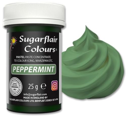 Sugarflair Food Colouring Paste Peppermint, Pastel Highly Concentrated Food Colouring for Buttercream, Sugar Paste, Royal Icing, Cake Decorations and More! Vibrant Colour Food Dye! - 25g