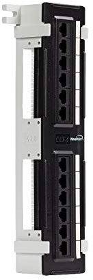 navepoint Rückflussdämpfung CAT6 UTP ungeschirmt Mini Patch Panel mit Wandhalterung Halterung Schwarz Inklusive