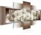 Runa Art Bild Wohnzimmer Schlafzimmer Blumen Orchidee 5 Teilig Abstrakt Beige Braun Wandbilder auf Vlies Leinwand 205453c