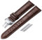 iStrap Uhrenarmbänder - Krokodilmuster Echtes Leder Männer Frauen - Bereitstellungsschnalle mit Druckknopf Armband - 18mm 19mm 20mm 21mm 22mm 24mm - Schwarz Braun