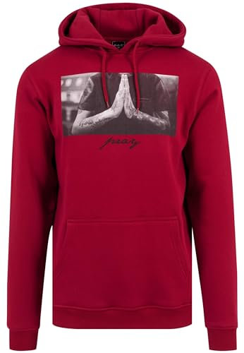 Mister Tee Herren Kapuzenpullover Pray Hoody, Ruby, S, MT275-00207-0051