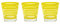 Excelsa Chic & Choc Lot de 3 Verres, Verre, Jaune, 8 x 8 x 10 cm