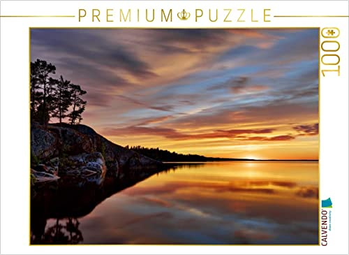 CALVENDO Puzzle Abendstimmung in der Bucht Sieravuori des Sees Pyhäjärvi | 1000 Teile Lege-Größe 64 x 48 cm Foto-Puzzle für glückliche Stunden