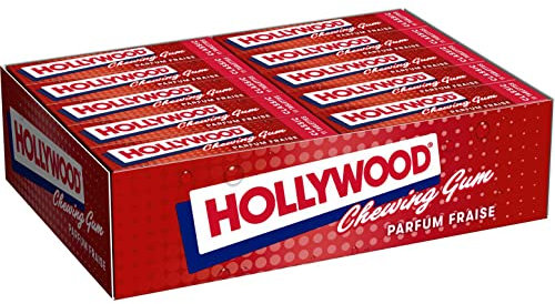 Hollywood Chewing Gum Classic - Parfum Fraise - Arômes Naturels - Lot de 20 paquets de 11 tablettes (31 g)