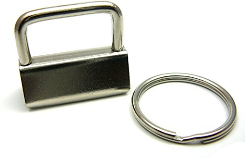 90 Stück Schlüsselband Rohlinge Klemmschließeanhänger 25mm mit Schlüsselringen zur Herstellung von Schlüsselbändern DIY