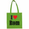 Reifen-Markt Tasche I Love Rom Größe 38x42 Farbe Grün Druck Schwarz