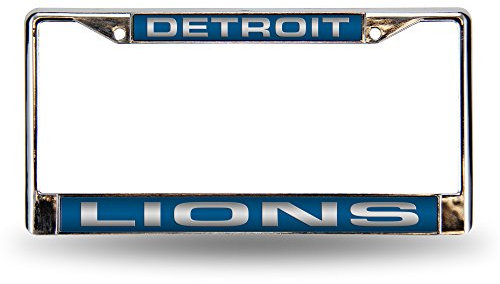 Rico Industries NFL Football Detroit Lions Blue Chrome Laser License Frame 30,5 x 15,2 cm
