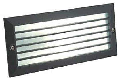 Faretto segnapasso da incasso a parete con griglia lampada nero