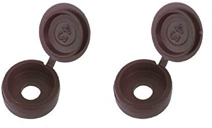 100 x Snap-On Brown Plastic Screw Caps / Cups & Cover Covers For No.6 - 8 Screws