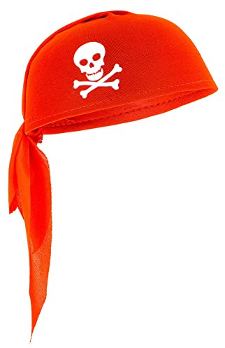 Widmann 2511Q, Piratenkappe rot mit Totenkopf, Einheitsgröße, Fasching