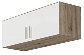 Rauch Möbel Celle Schrank Drehtürenschrank Schrankaufsatz in Weiß / Eiche Sanremo hell, 2-türig, BxHxT 91x39x54 cm
