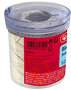 Herlitz 31Kg Tensile Strength/ 15Kg Carrying Capacity 120m String with Thread Clip and Cutter in Dispenser