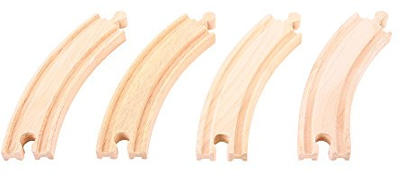 Bigjigs Rail Holzschienen Kurve 17cm (Pack von 4)