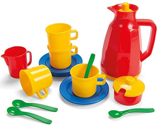 Dantoy - Coffee Set for 4 - Pretend Play for Children 2+ years old - 17 Pieces- Toys for Kids – Multi-Colour Toy