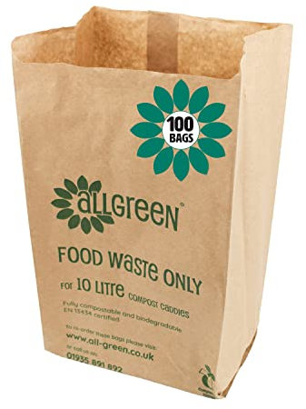 All-Green VC ES 10L-100 - Bolsa para Cubo de Basura, Color marrón