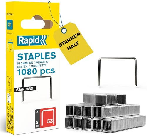 Rapid Standard Feindrahtklammer Typ 53/8 mm, 1080 Stück Blister, 40109561