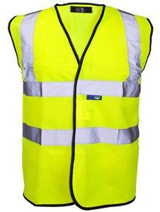 Guilty Gadgets ® - Gelbe Warnweste, hohe Sichtbarkeit, Sicherheitsweste EN471, Standard-Arbeitsgröße XL, XL