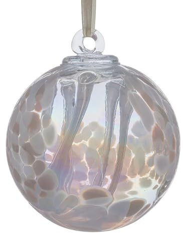 Sienna Glass Spirit Ball, White, 11 x 11 x 14 cm