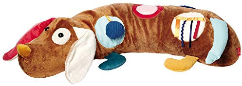 SIGIKID 40999 Aktiv-Kissen Hund Baby Activity PlayQ Mädchen und Jungen Babyspielzeug empfohlen ab 3 Monaten braun, 1 Stück (1er Pack)