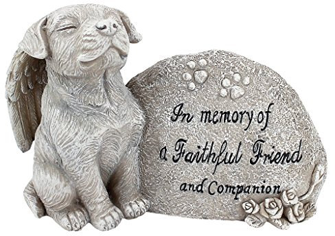 Design Toscano Hundefigur „Forever in Our Hearts“, grau, 6,5 x 15 x 10 cm, QL593931