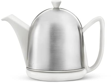 Bredemeijer 3510W Cosy Théière Céramique/Acier Inoxydable Manteau Satiné/Blanc 1 L
