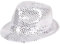Alsino Clubstyle Partyhut Trilby Th-57 Silber Hut Blink Fedora Bogart Glitzerhut Glitter