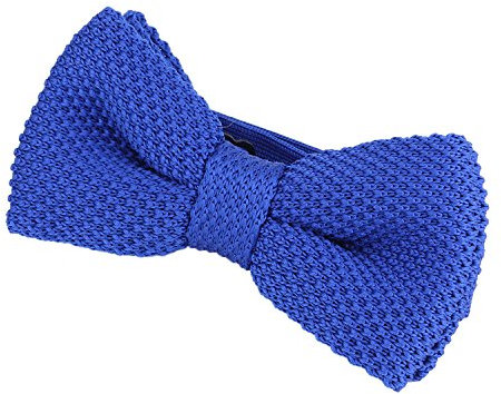DonDon Herren Strick Fliege gebunden und längenverstellbar 11 x 6 cm royalblau